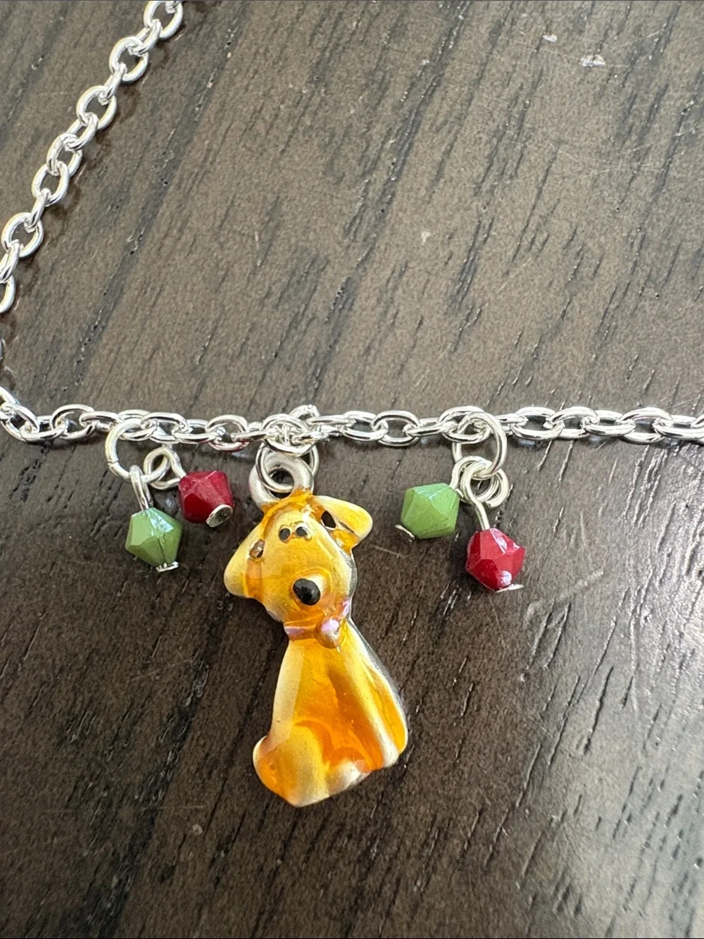 Kids Yellow Puppy Charm Necklace and Bracelet Set - Unbranded